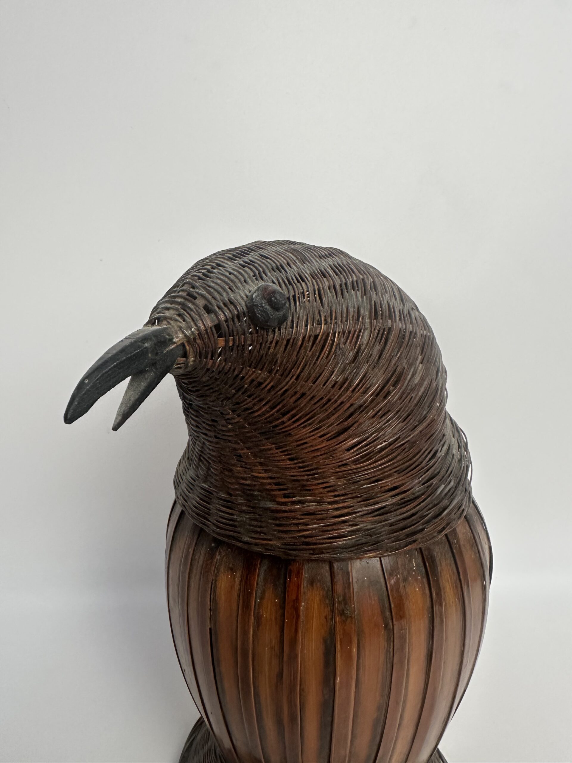 Ancien porte-bouteille vintage osier – Image 3