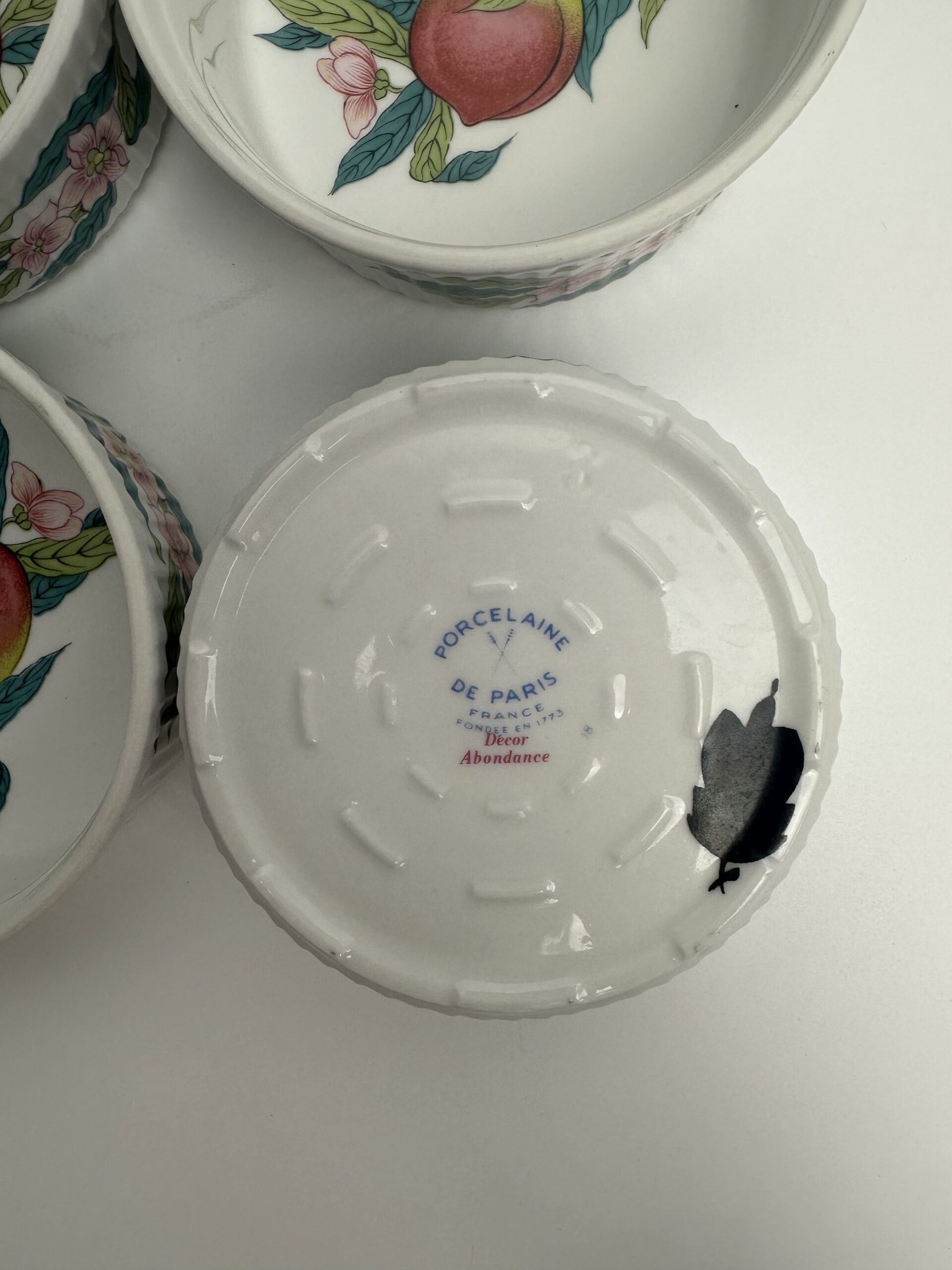 4 ramequins moules à soufflé Porcelaine de Paris Abondance – Image 7