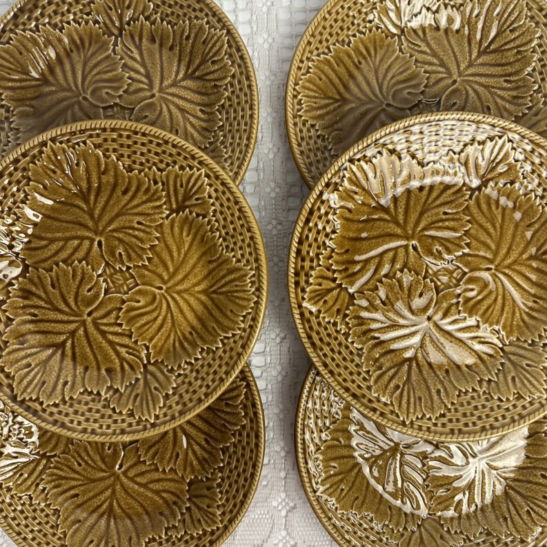 Lot de 6 assiettes à dessert Gien barbotine
