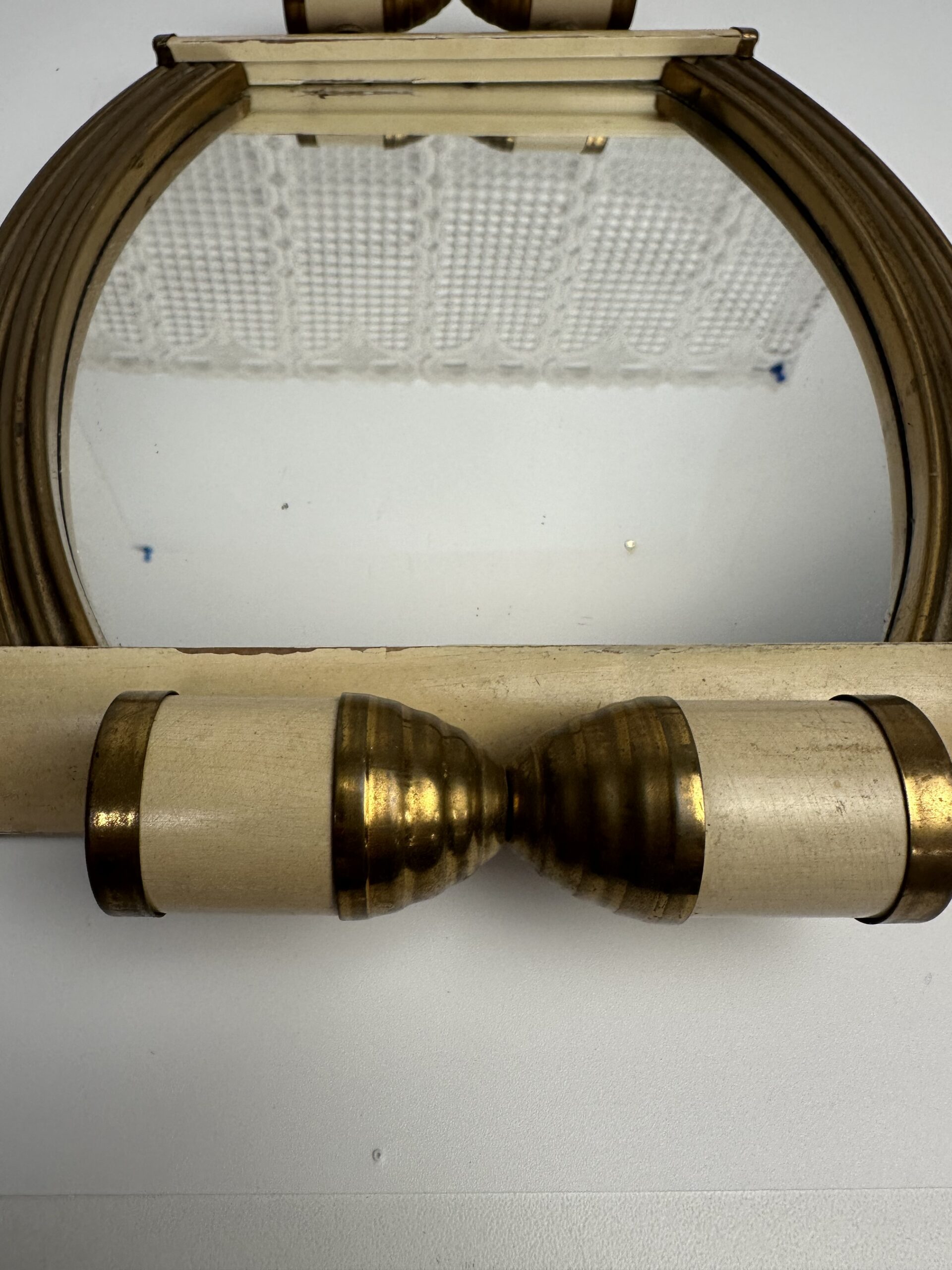 Plateau miroir Art Déco en bois et laiton – Image 3