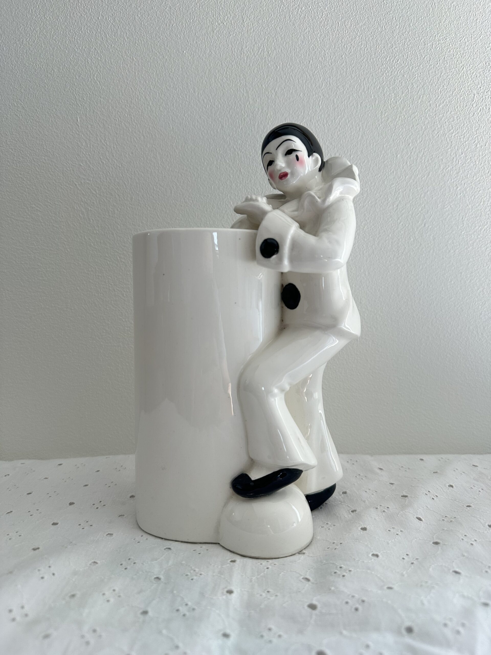 Vase ou pot à crayons Pierrot vintage