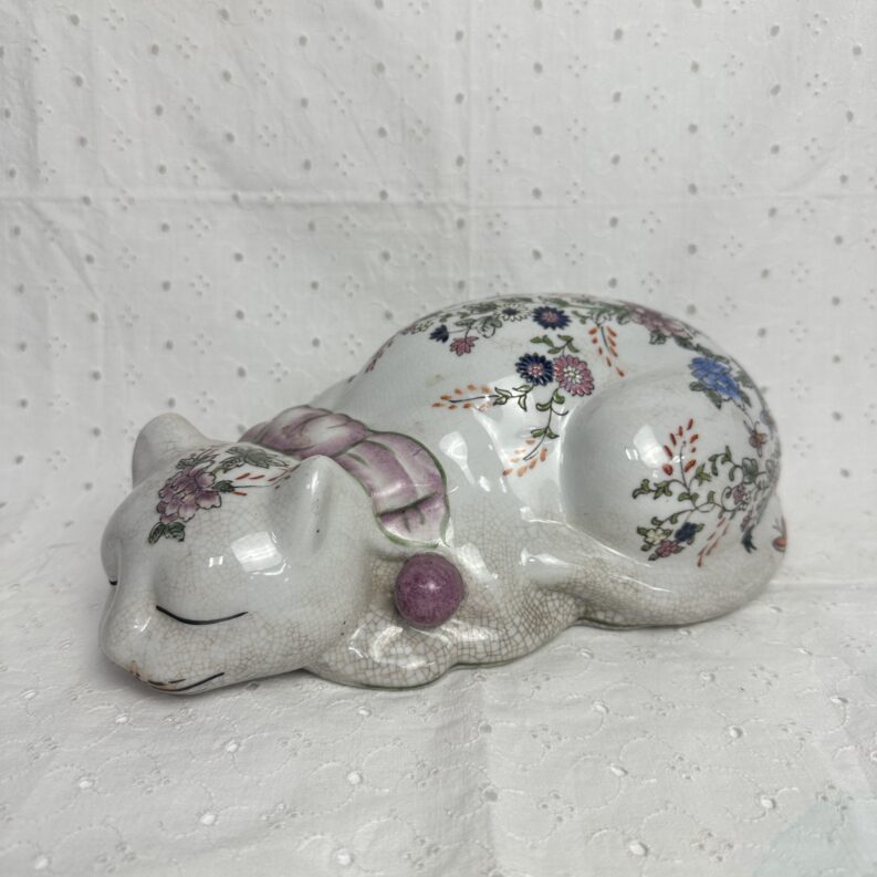 Figurine chinoise en céramique chat peint à la main