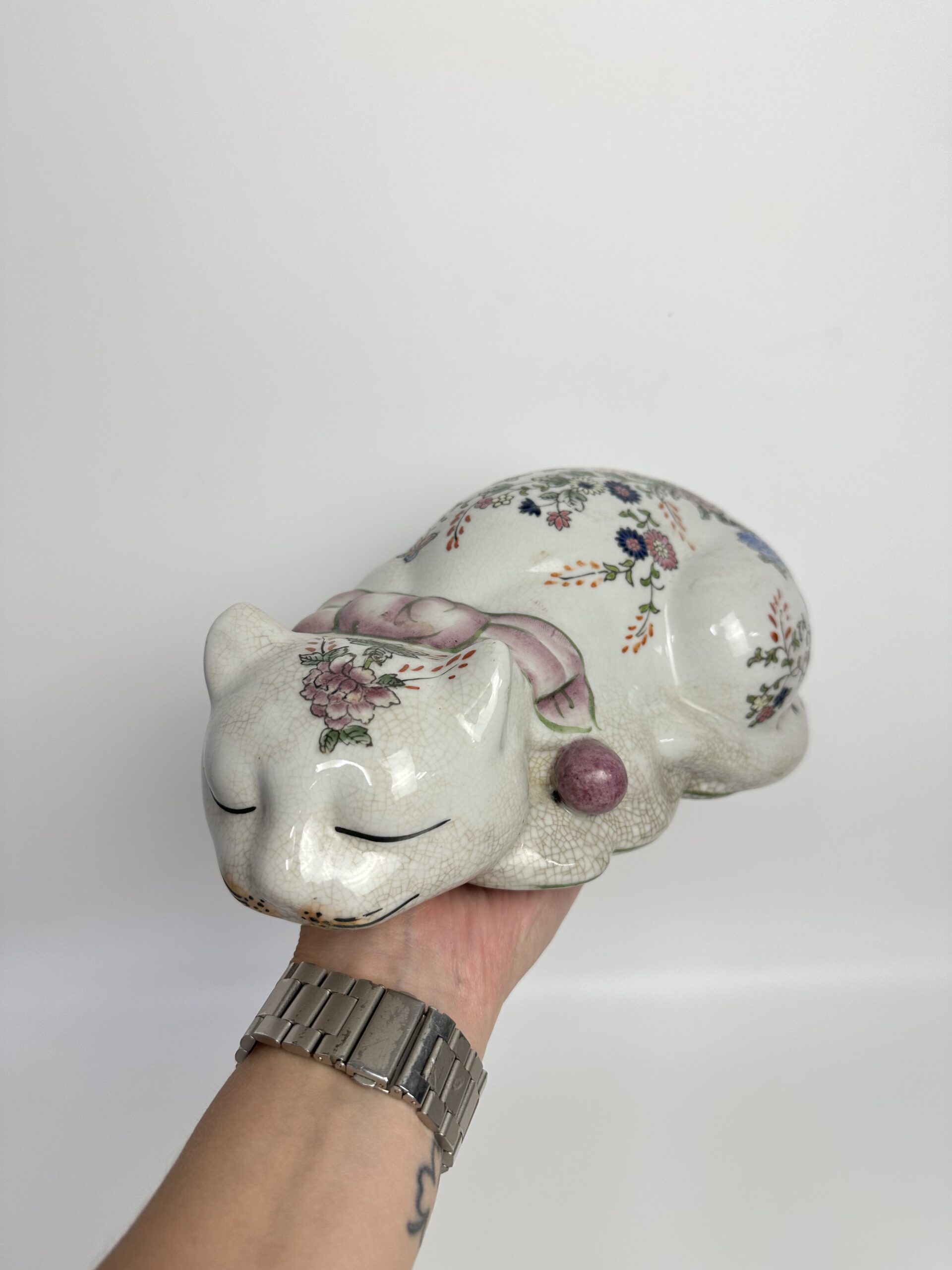 Figurine chinoise en céramique chat peint à la main – Image 8