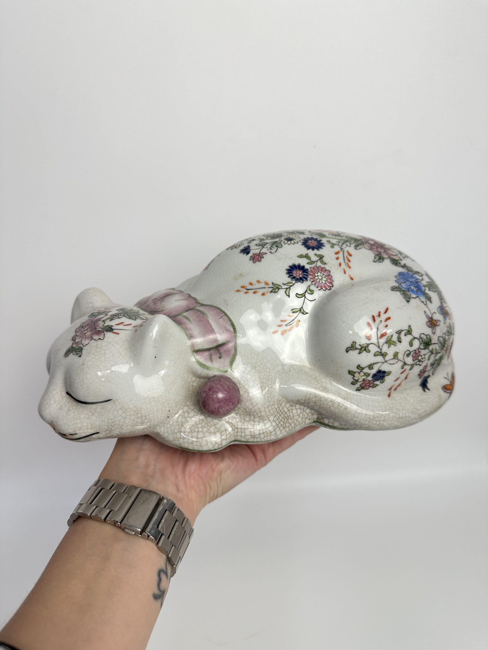 Figurine chinoise en céramique chat peint à la main – Image 9