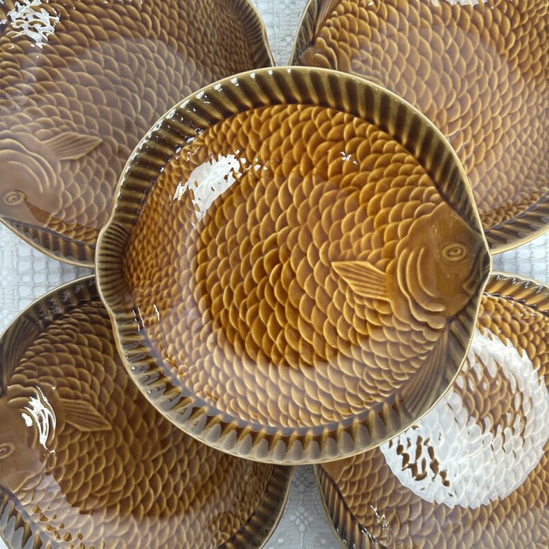 5 assiettes creuses poisson Sarreguemines