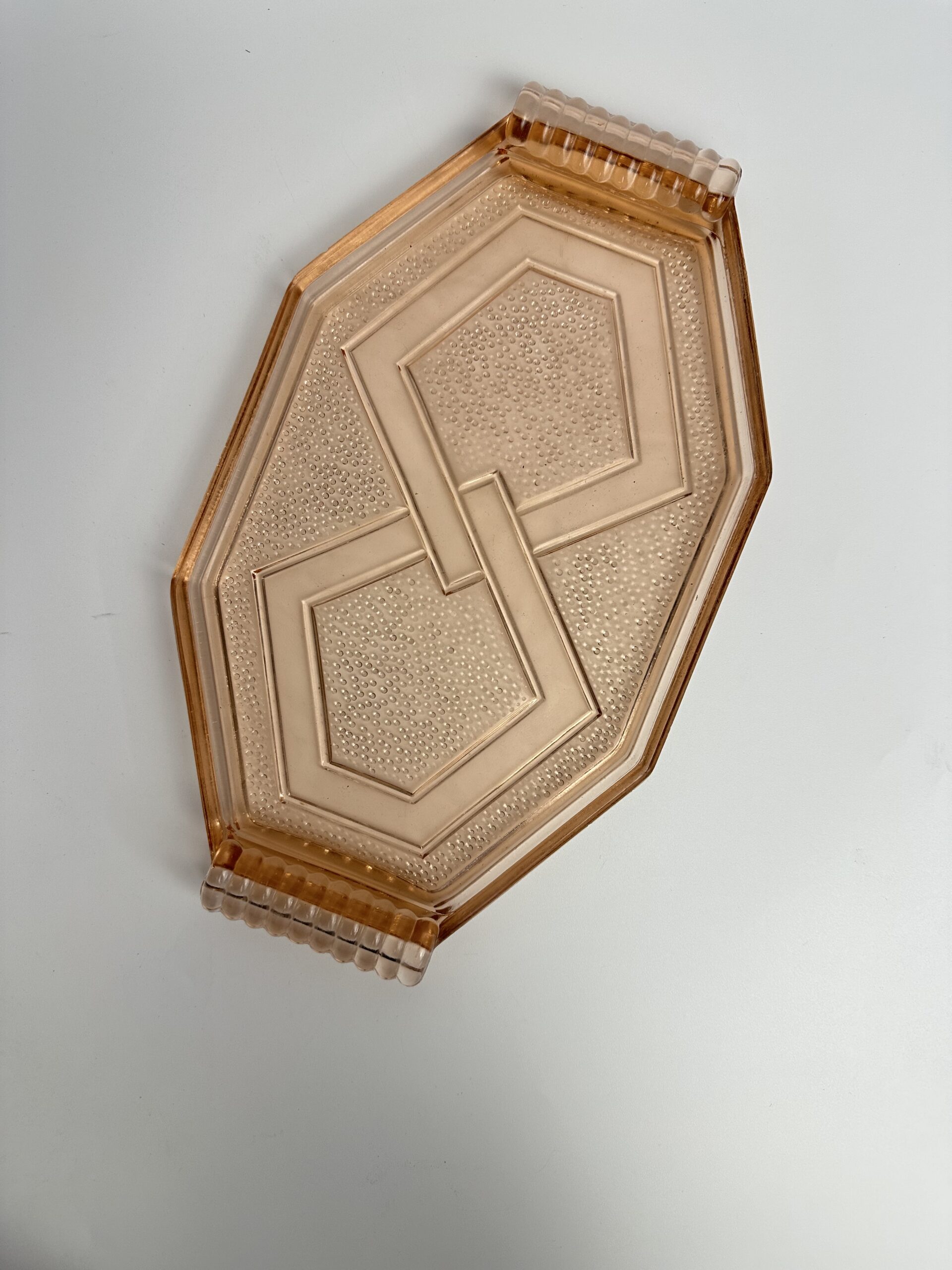 Ancien plateau en verre rosaline – Image 2