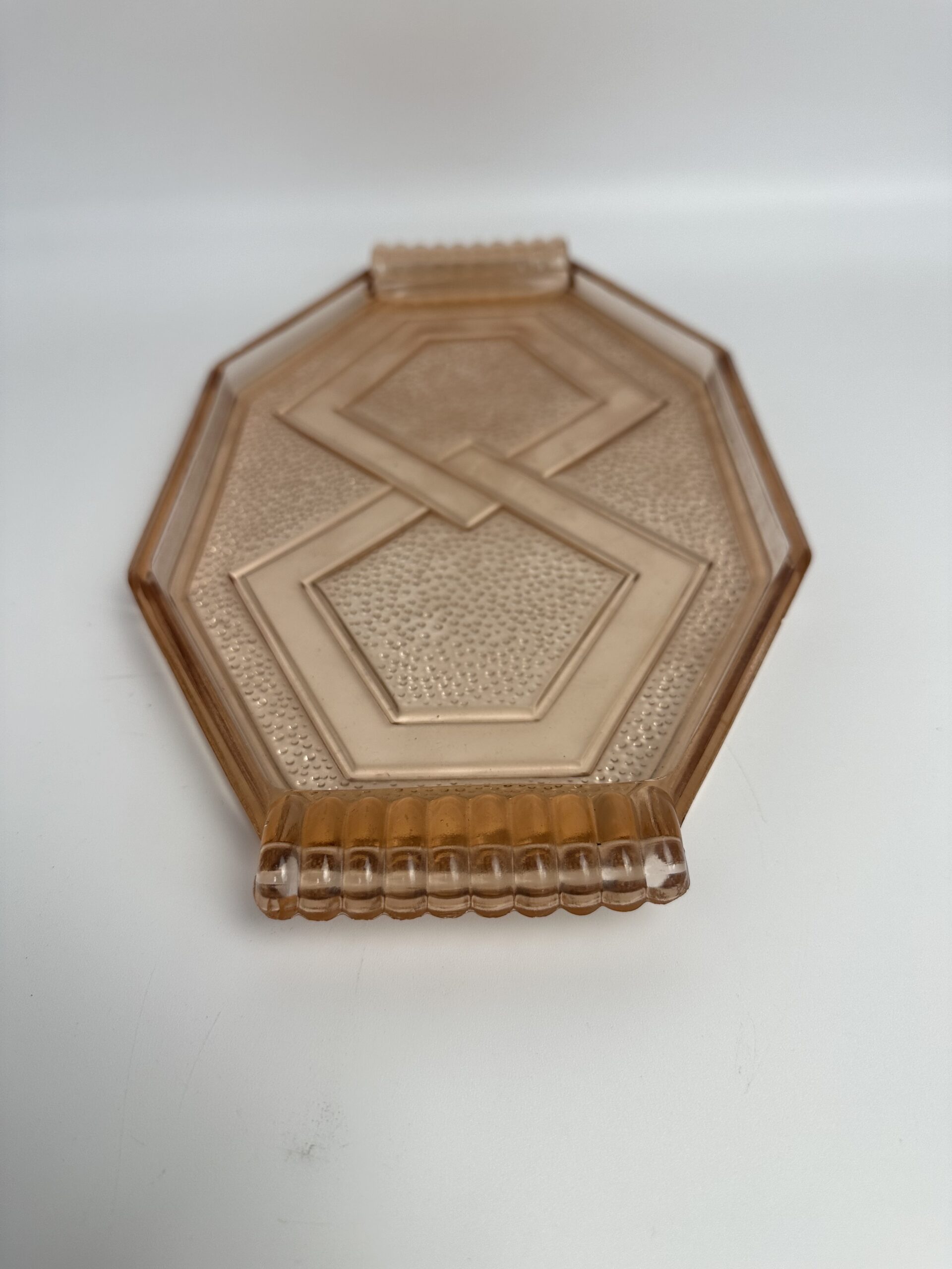 Ancien plateau en verre rosaline – Image 3