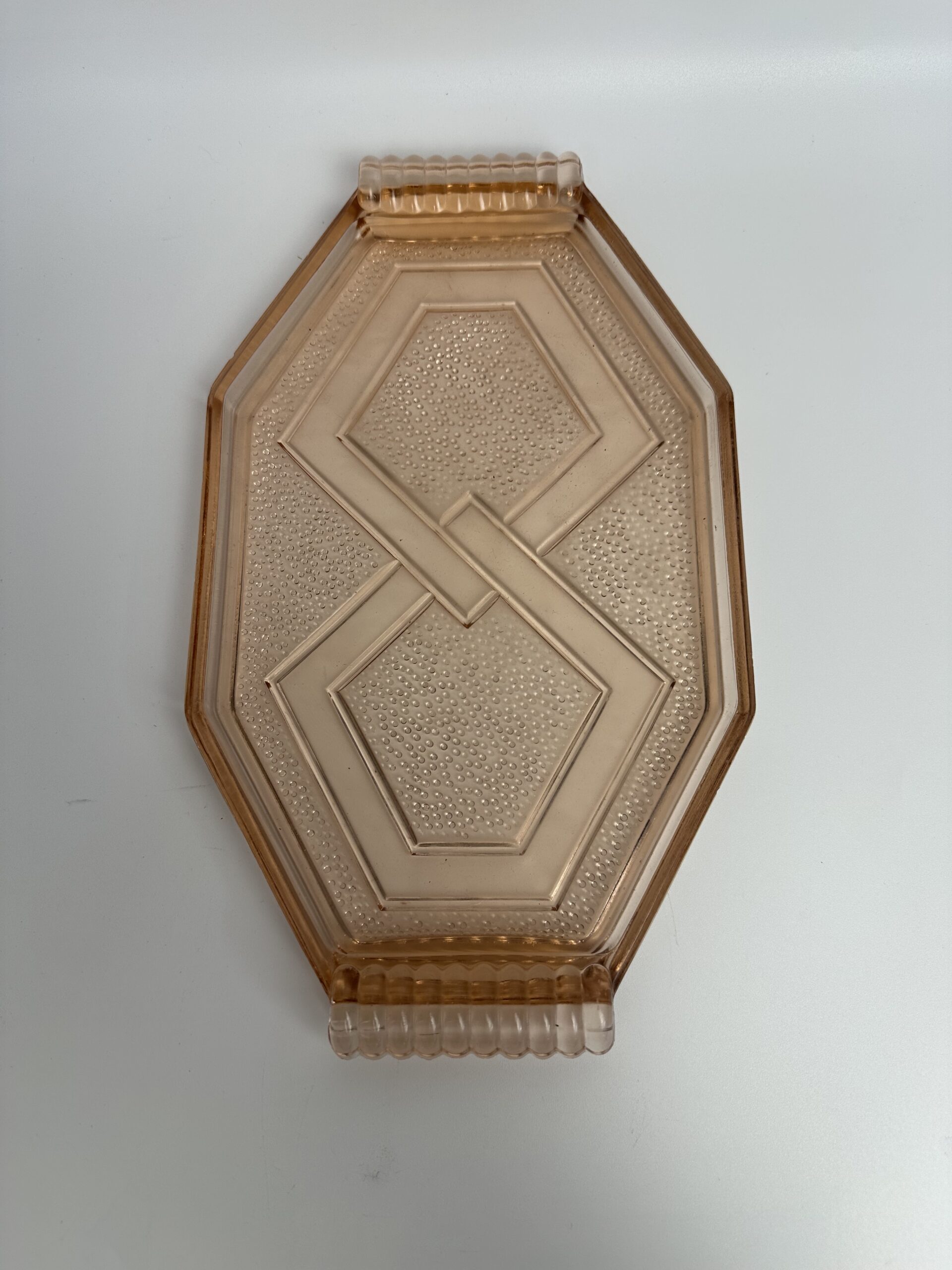 Ancien plateau en verre rosaline – Image 5