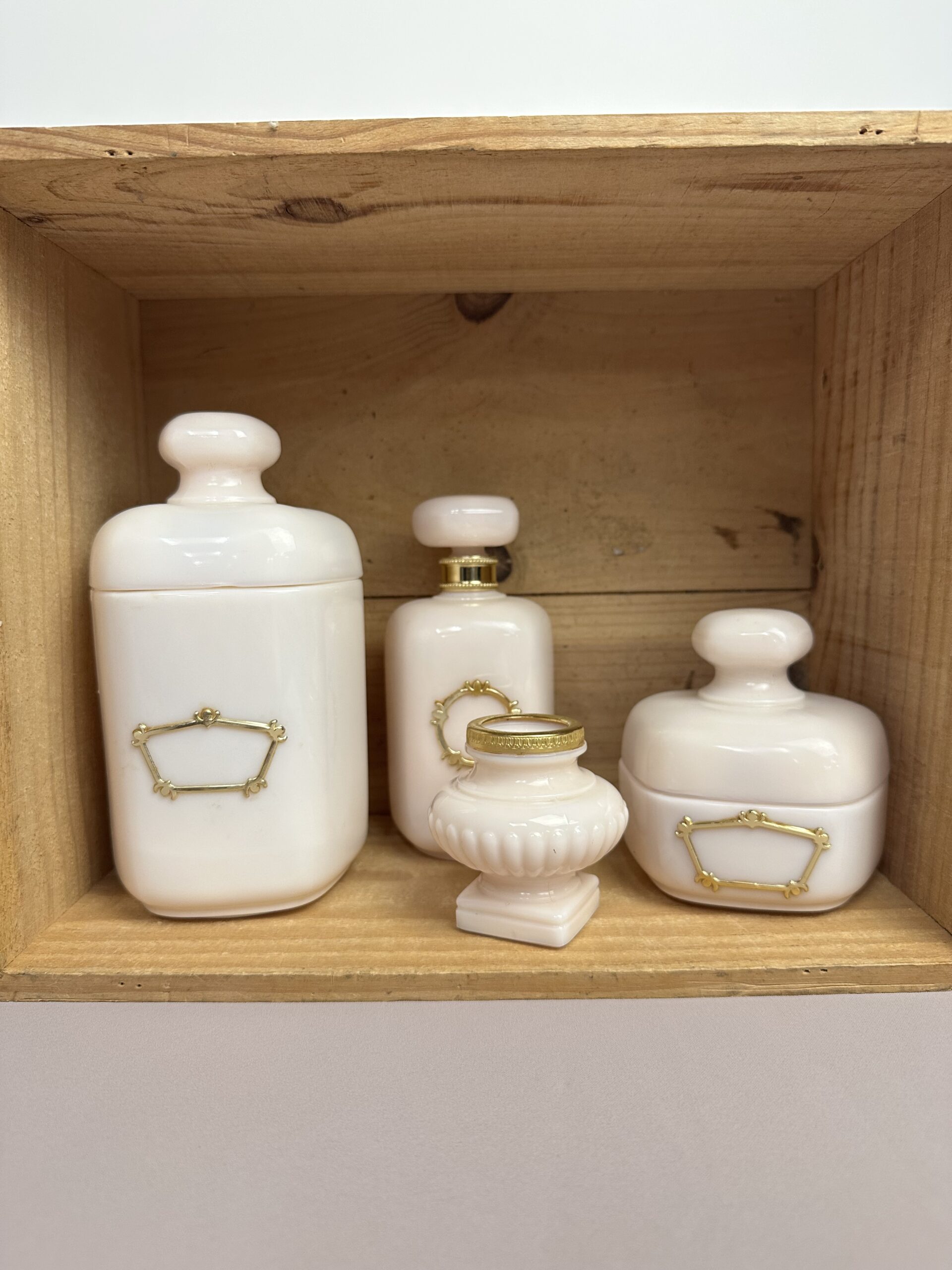 Ensemble 4 pots en opaline