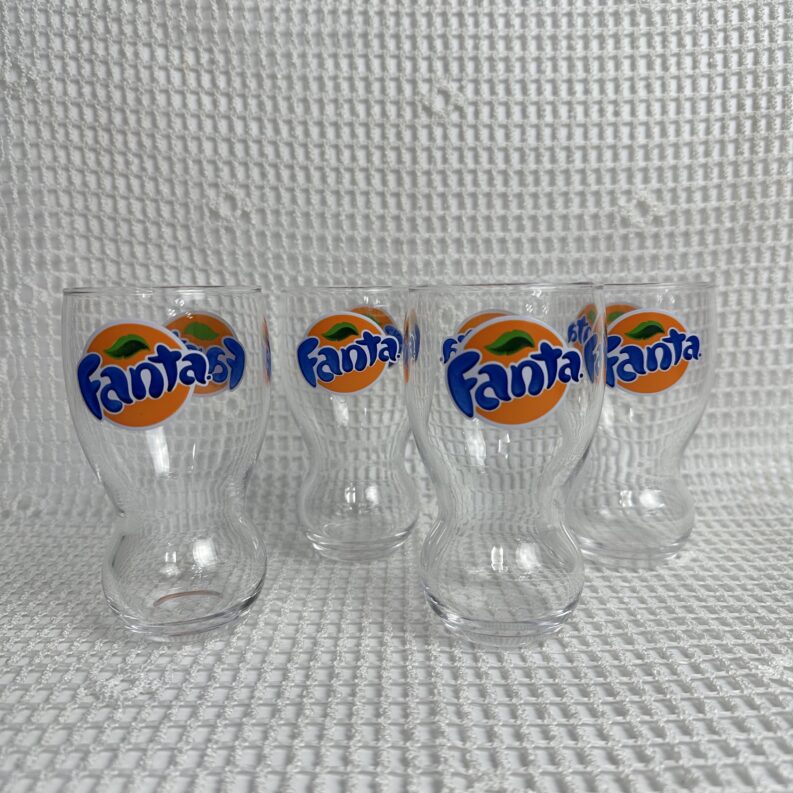 Lot de 4 verres publicitaires Fanta